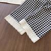 Girls' Korean Style Printed Vest & Plaid Pants Set - Casual Base Layer