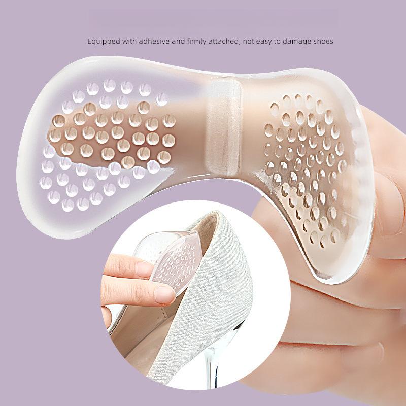 GEL Butterfly Heel Sticker Soft Anti-wear  Invisible Sticker Particle Massage Shock Absorption Self-adhesive Adjustment Code Half Size Pad