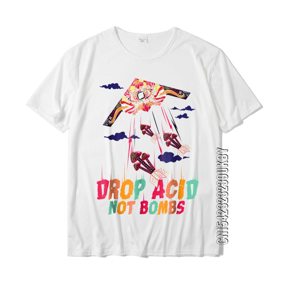 Lustiges Drop Acid Not Bombs T-Shirt Psychedelisch LSD Liebe Baumwolle Herren Oberteile T-Shirt Comics T-Shirts Gruppe Slim Fit