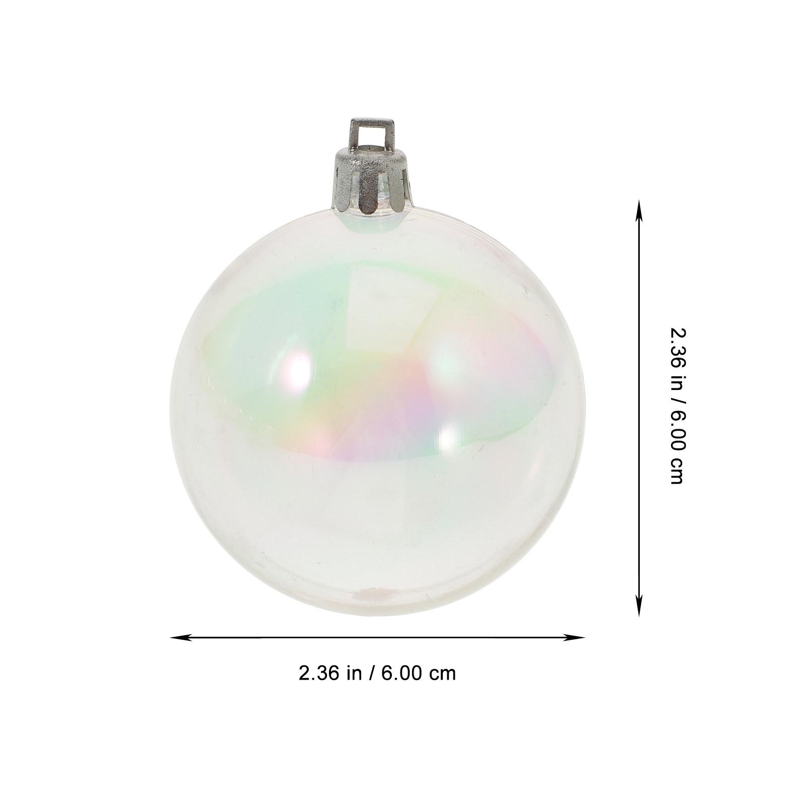 

12Pcs Pearly Bubble Christmas Decoration Ball Transparent Colorful Xmas Tree Hanging Pendant Ornament Party Festival Supply 4X4X4CM