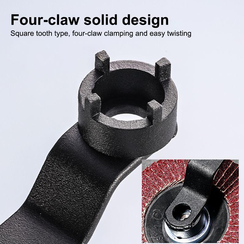 Multifunctional Thickened Four Claw Wrench Adjustable Disassembly Tool Fits Angle Grinder Household DIY Projects