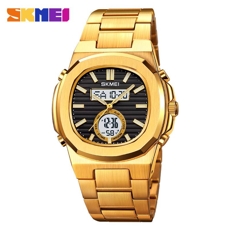 Luxury Men Watch Male Quartz Wristwatch Classic Black Gold Stainless Steel Band Simple Reloj Business Man Sports Calendar Clock