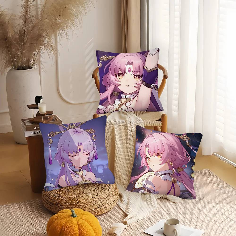 1pc Cartoon Anime Game Honkai Star Rail Fu Xuan Pillow Case Fashion Square Pillowcase Bedroom Sofa Room Ins Decoration Leisure