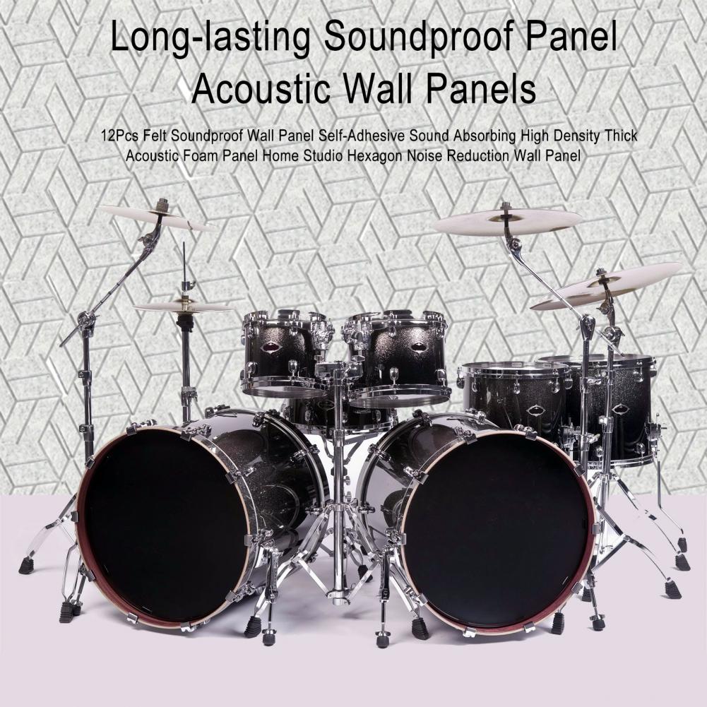 Schalldämmende Schaumstoffplatte Schallschutzplatten-Set Hochdichte Sechseckige Akustikschaumstoffplatten für Heimstudio