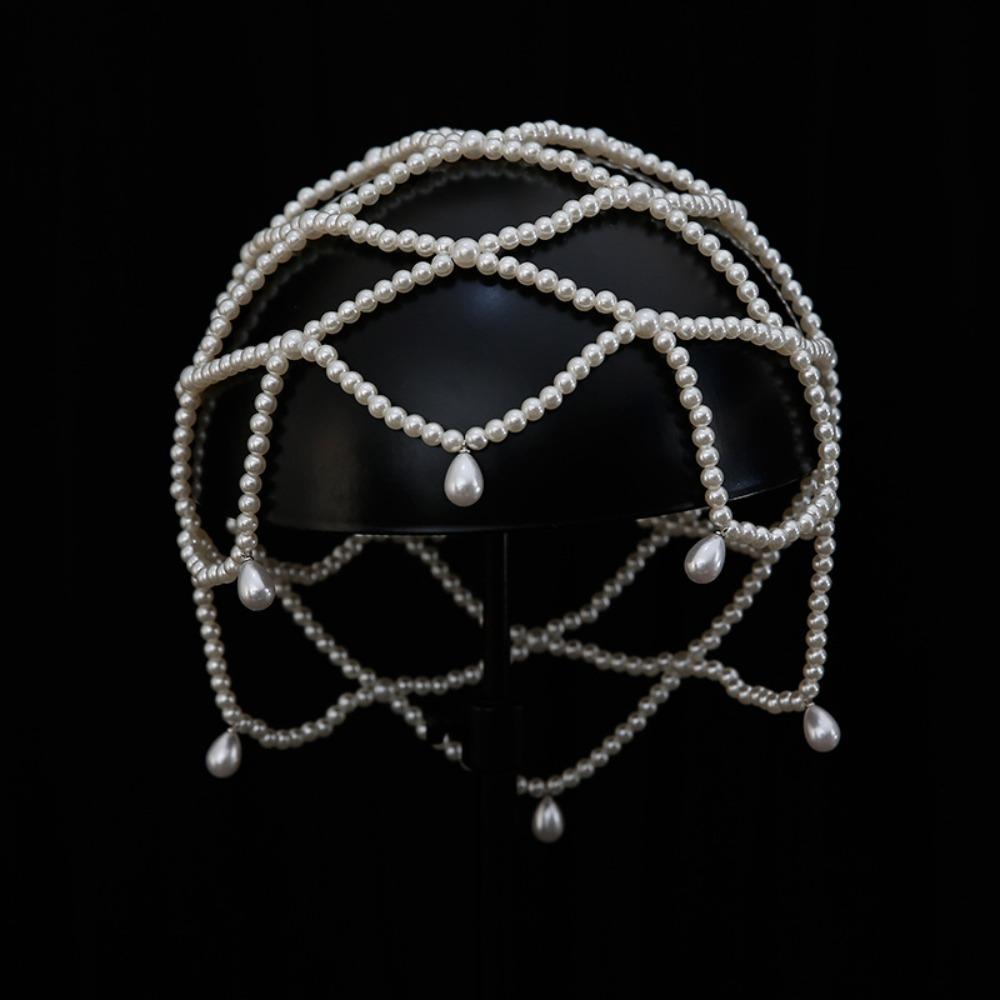 White Pearls Hairband Luxury Boho Headband Fashion Pearls Head Chain  Head Accessories