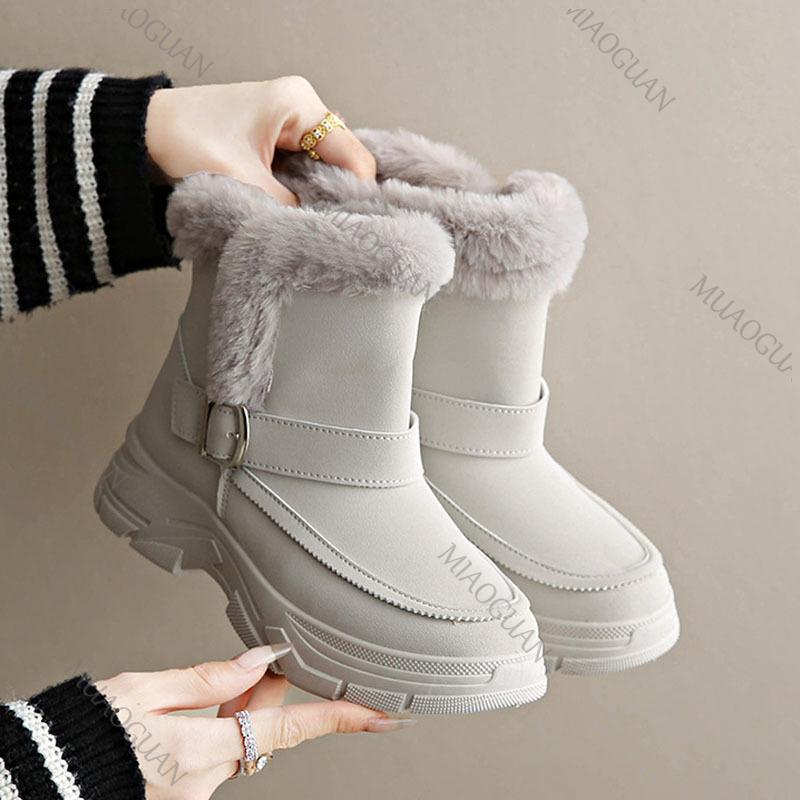 Fashion Winter Padded Thickened Warm Snow Boots for Women Casual Platform Slip On Short Plush Suede Ankle Boots Gladiator Women's Shoes