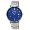 Casio Quartz Unisex 37mm Silver X Blue Stainless Steel Band Watch, MTP-VT05D-2E