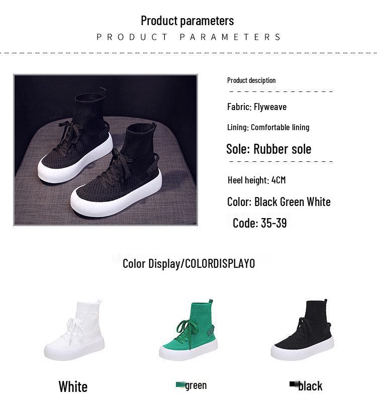 Women's Breathable Slimming Knit High-Top Sock Shoes - Spring/Summer 2025 Casual Sports Slip-On