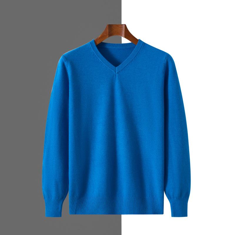 Men S V Neck Pullover Knit Sweater Casual Business Style