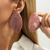 KunJoe 2026 New 6 Colors Trendy Geometric Large Stud Earrings Women Vintage Drip Oil Irregular Triangle Earrings Party Jewelry