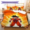 Son Goku Muster Bettwäsche, Steppbett Set Bettbezug Kissenbezug Zuhause Geburtstagsgeschenk (1 Bettbezug + 2 Kissenbezüge, ohne Füllung)