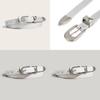 Classic Faux Leather Waist Belt For Women With Silver Alloy Buckle For Everyday Style