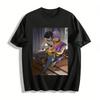 Anime Couple Print T-shirt Unisex Loose Fit Top Trendy Niche Anime Fans Casual Wear Pure Cotton T-shirt