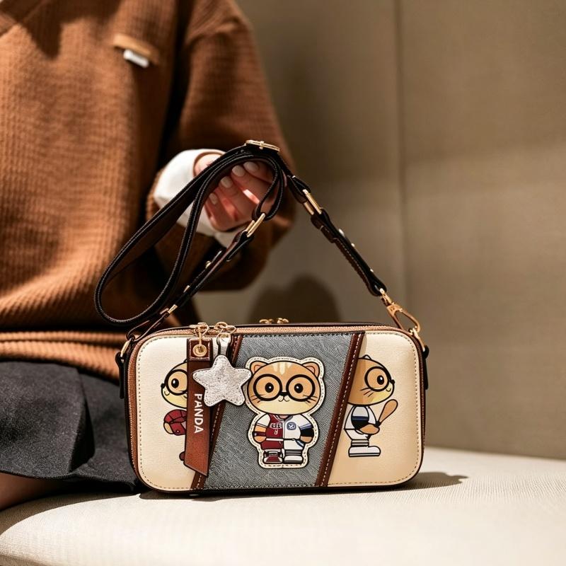 BEIBAOBAO New Cute Cartoon Bear Women's Messenger Bags Creative Trendy Ladies Single Shoulder Bags Fashion Lightweight Simple Underarm Bags for Female