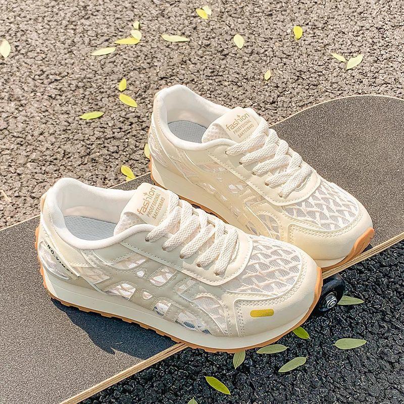 Dexun little white shoes women's mesh breathable 2025 summer new versatile super fire Forrest Gump shoes casual and lightweight running shoes