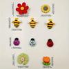 10pcs Cartoon Refrigerator Magnets - Colorful Flowers, Ladybugs, and Bees - Resin Magnetic Decor for Kitchen, Home, and Office, Magnets for Fridge