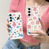 Cute Animes Puppy Kitten Piggy Rabbit Clear Mobile Phone Case for Samsung Galaxy S25 S24 S23 S22 S21Plus FE Ultra Colorful Cover