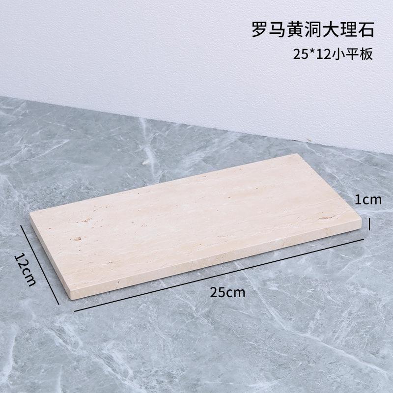 Natural marble yellow travertine tray, bathroom wash set, aromatherapy ornament, hand sanitizer bottle, tissue , antique style