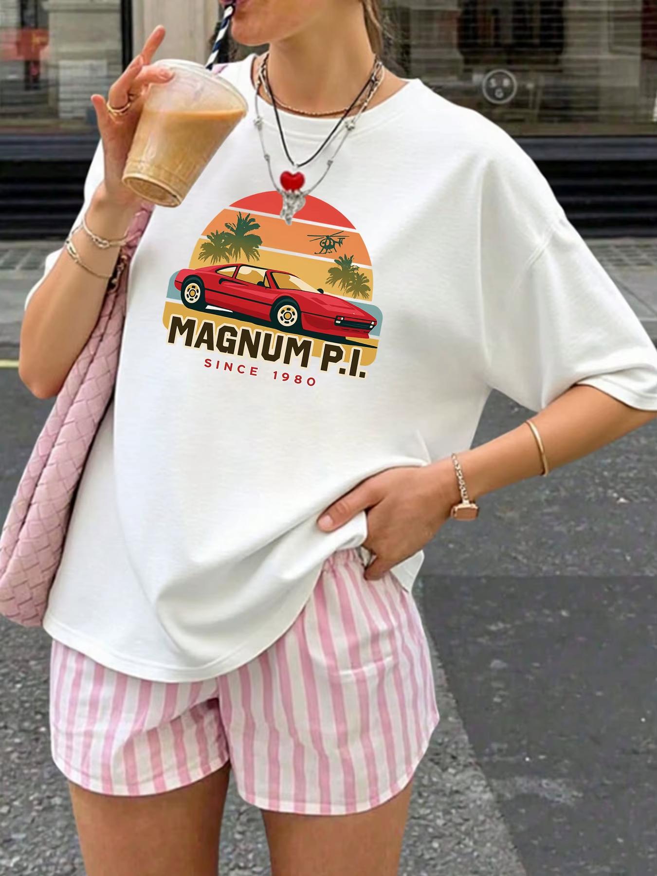 

10114723Plus size women s round neck short sleeve T-shirt with elastic half sleeves and trendy prints 4XL