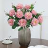 Artificial Rose Flower Fake Rose Flower Artificial Rose Bouquet with Green Leaves Realistic Long Stem Faux Flowers Wedding Party