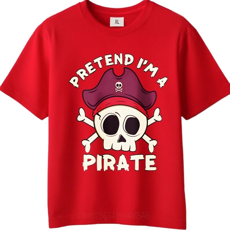 

Plus Size Summer Teenagers T Shirt Pretend Im A Pirate Skull And Crossbones Short Sleeve Workout Oneck Tops Cotton Top Tees S