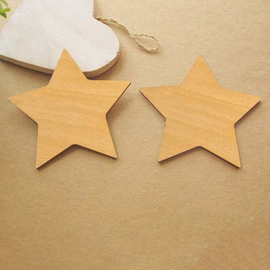 200 buc/set Așchii de lemn Formă de stea Ușor de vopsit Aplicație largă Stele mici din lemn Ornamente neterminate Decor pentru casă