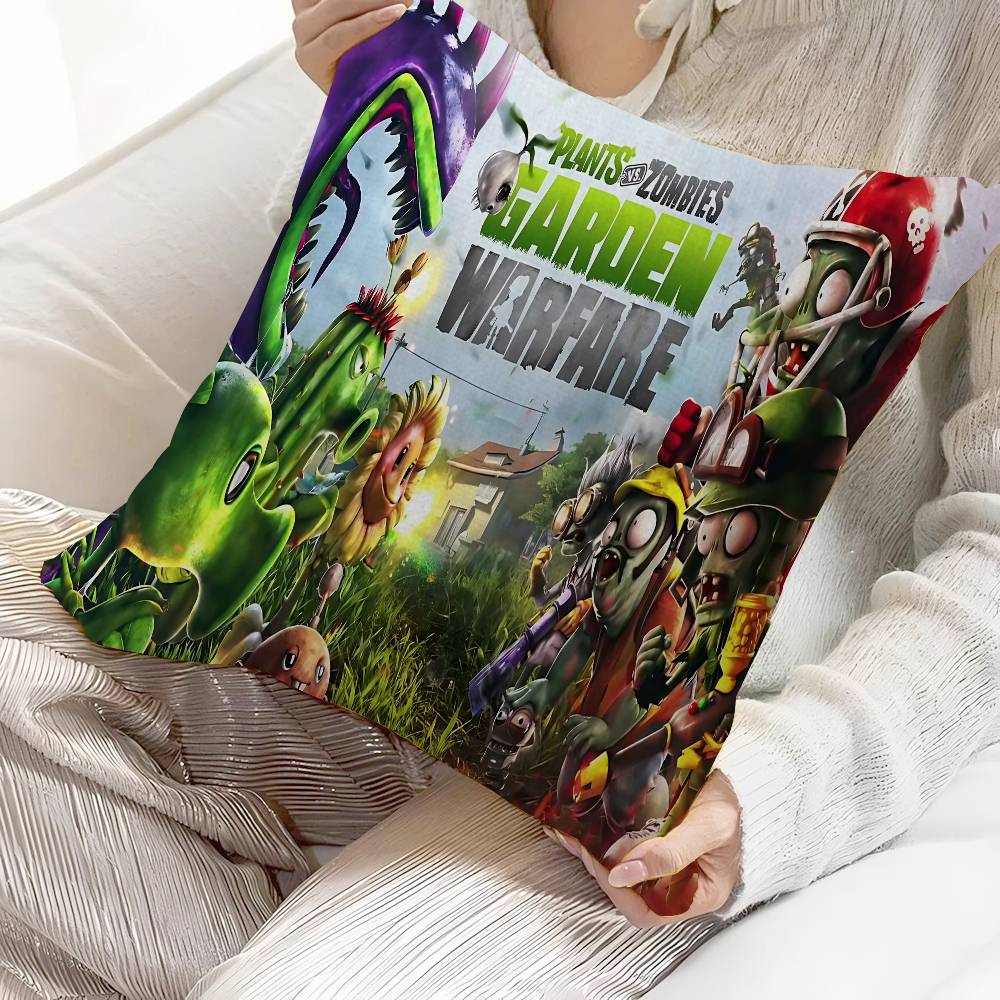 Game P-Plants Vs Z-Zombies Pillow Cushion Cover Pillowcase Living Room Sofa Home Decor Customized