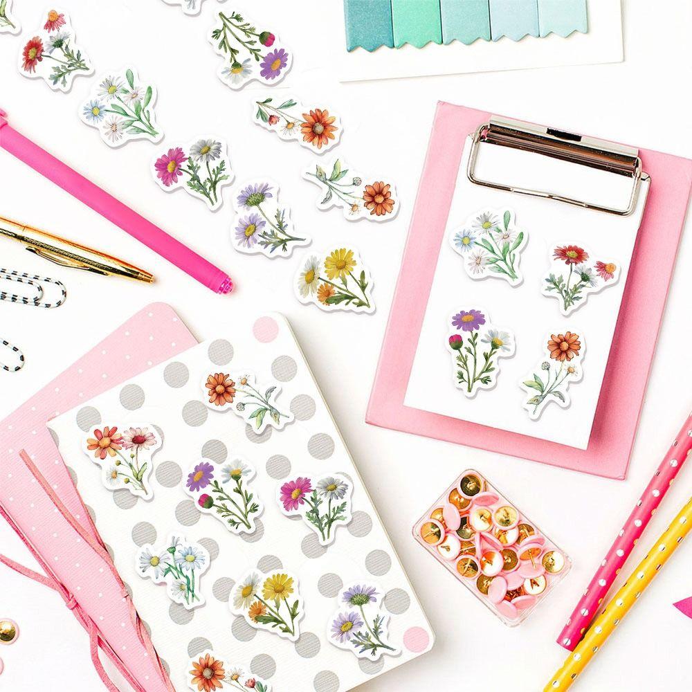 500pcs/Roll Waterproof Floral Envelope Sealing Labels DIY Decals Daisy Flower Stickers  Phone Case