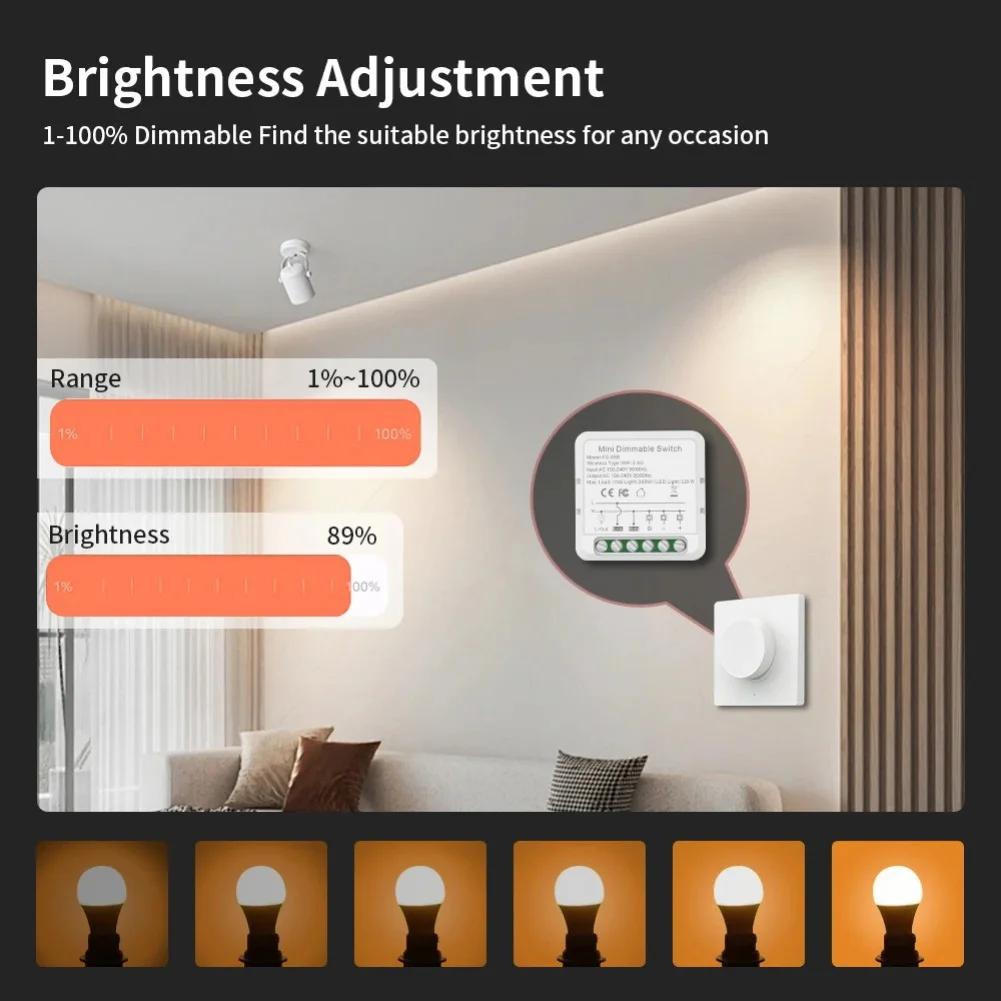 For Tuya For Zigbee LED Dimmer Switch Dimmable Builtin Switch 100240V Compatible with Voice and TuyaSmart App Control