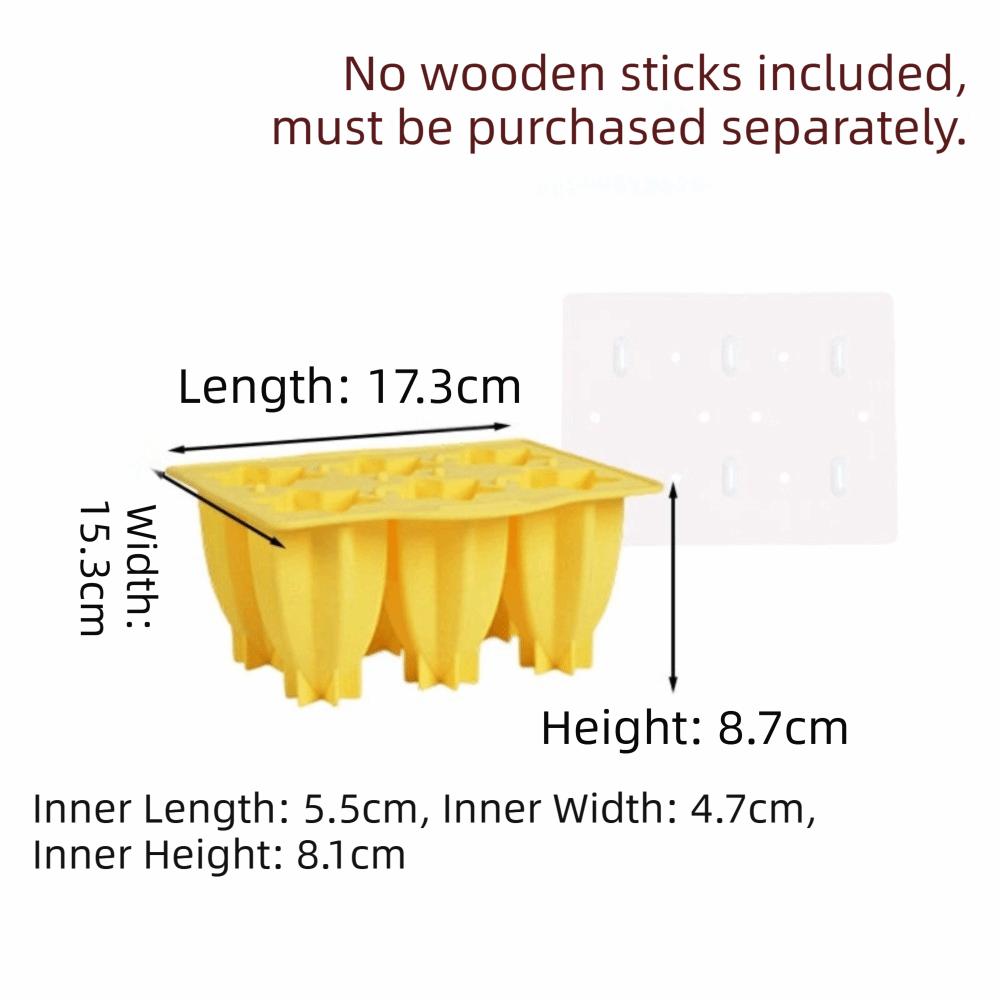 Reusable Ice Cream Popsicle Mold Creative Design Wood Stick Homemade Ice Box Easy Release DIY Popsicle Mold Cube Tray