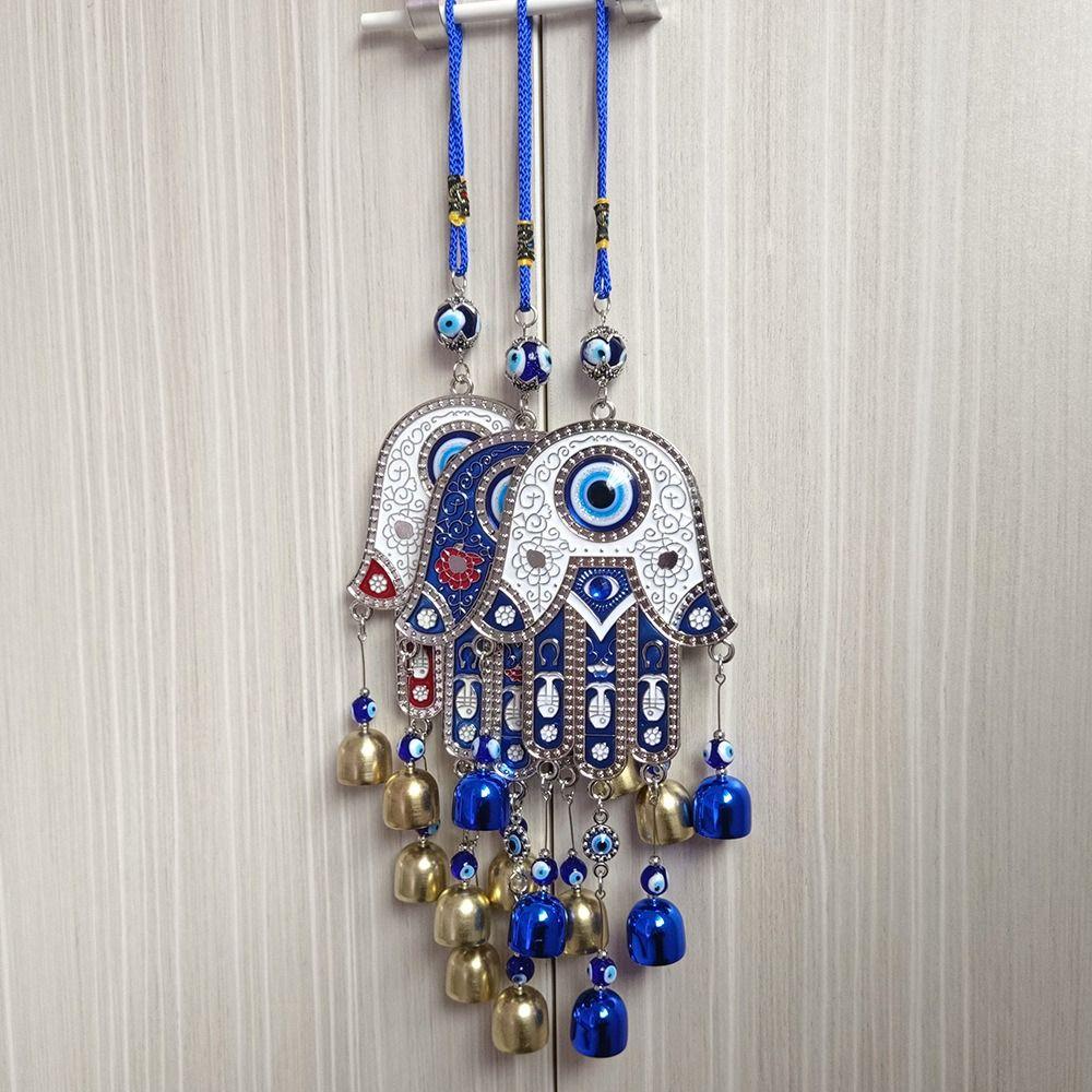 Hamsa Hand Fatima Hand Wind Chimes Good Lucky Hamsa Hanging Pendant  Outdoor Garden