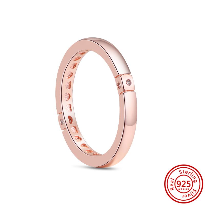 925 Sterling Silver Rings for Women Original Infinity Love Heart Engagement Wedding Ring Rose Gold Zircon Luxury Jewelry Gift
