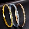 18K Gold Plated Hexagon Rhinestone Stainless Steel Bracelet for Women
