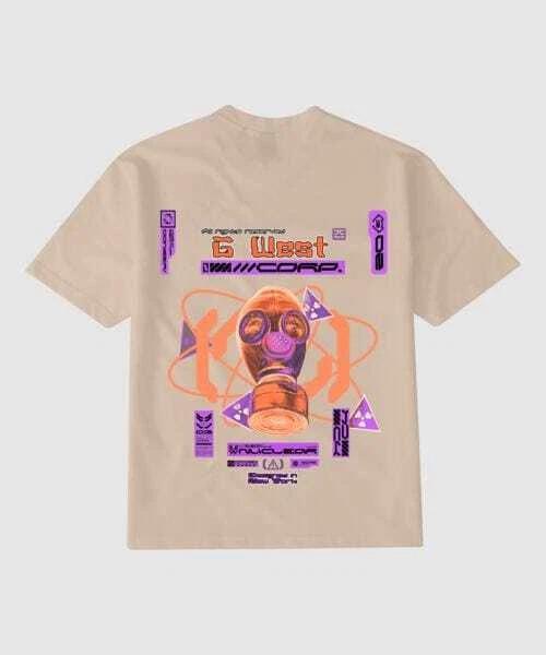 G West Oversized Gas Helmetlife Style Tee Mens Style Tan : Gwppt9004 - 1 Colors M