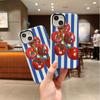 Classic Striped Watercolor Tomato Fruit Graphic Art Film Aesthetic Protective Shockproof Bumper Phone Case Cover For iPhone 14 15 16 Pro Max Plus
