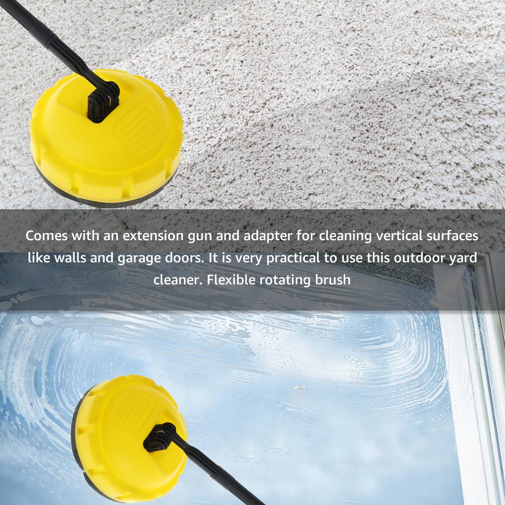 Pressure Washer Brush Power Washer Scrubber with Handle Rotary Surface Cleaner Multi-purpose Household Clean Tool for Car Floor