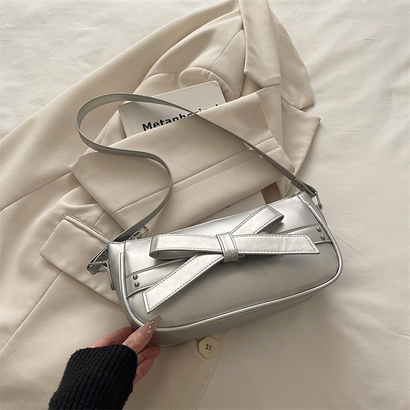 Women Bowknot Fashion Small Square Crossbody Shoulder Underarm Commute Handbag