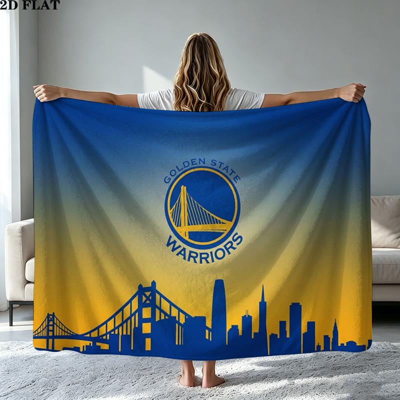 Golden State Warriors Print Flannel Blanket High Quality Warm Comfortable Cover for All Seasons Perfect for Gifts Home Decor