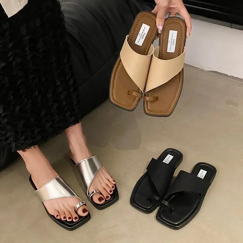 2024 New Summer Women's Shoes High Quality Fashionable Women's Slippers Hot Selling Solid Color Casual Women's Slippers