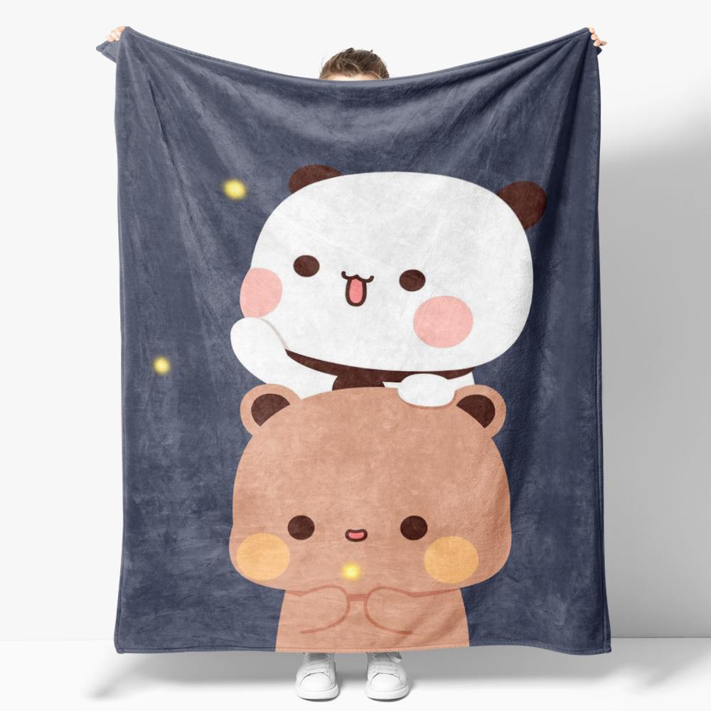 Cartoon Print Bubu Dudu Flannel Throw Blanket Series Kids Blankets Sofa Decoration Bear and Pa blankets Cozy Soft