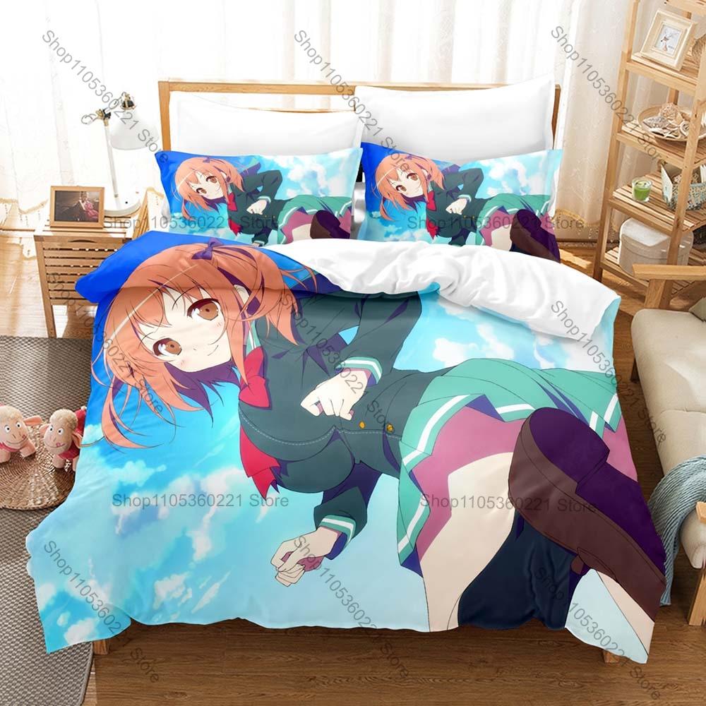 Cool Hataraku Maou Sama Bedding Set Duvet Cover 2 Pillowcases Isekai Comedy Anime Maou Sadao Emi Yusa Fast Food Casual Bedroom D
