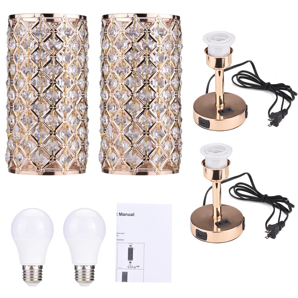 2PCS Table Lamp LED Desk Lamp with Touch Control Dimmable 3  S of Brightness Adjustment Bedside Lamp Reading Lamp for Living Room Bedroom Restaura