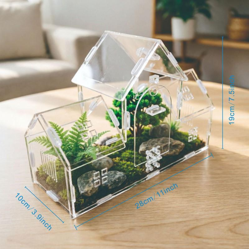 Acrylic Small Pet Habitat Box Jumping Spiders Hermit Crabs Praying Mantises Rhinoceros Beetles - Portable Ventilated