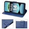 Case for Xiaomi Redmi Note 14 4G (not for 5G) Shockproof Protection Synthetic Leather Butterfly Flower Navy Blue