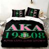 Alpha Kappa Alpha Sorority 3pc Set Perfect for Bedroom Use Comfortable Bedding Set Includes a Duvet Cover and Two Pillowcases Ideal Birthday or Christ