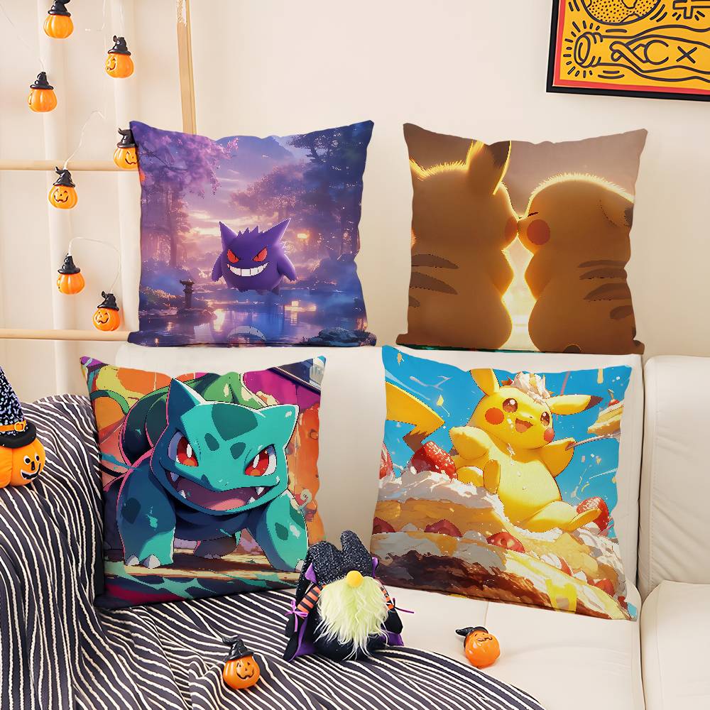Pokemon Legendary Pokemon Anime Plush Pillow Cover Soft Short Plush Cushion Cover For Sofa Bedroom Home Decor Gift