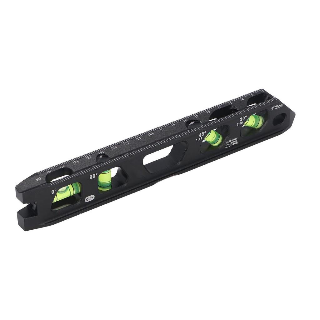 Bubble Level Ruler 9 Inch 1 degrees  30 degrees  45 degrees  90 degrees  V Slot Accurate Cast Aluminium Compact Bubble Spirit Level