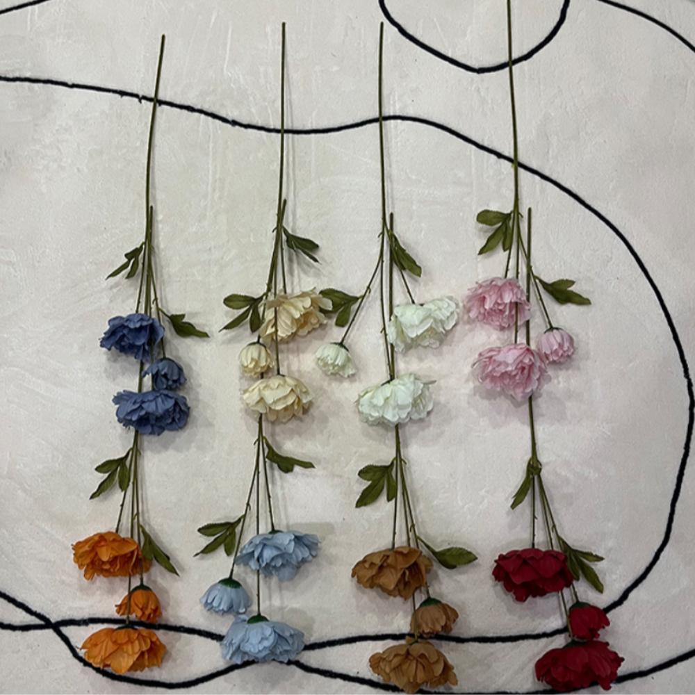 

3 Heads Artificial Silk Peony Flowers Handmade Fake Flower Wedding Birthday