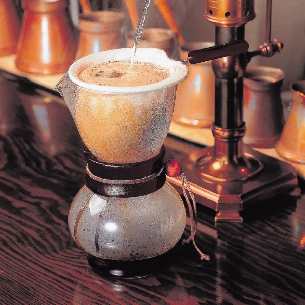 HARIO Nel Drip Pot with Wood Neck, 1-2 Cups, DPW-1