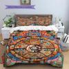 Buddhism Wheel Pattern Bedding Quilt Set Quilt Cover Pillowcase Home Decoration Gift (1 * duvet cover + 2 * pillowcase, without core)